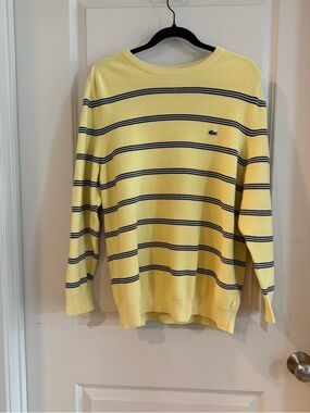 Lacoste vintage Yellow Striped Sweater